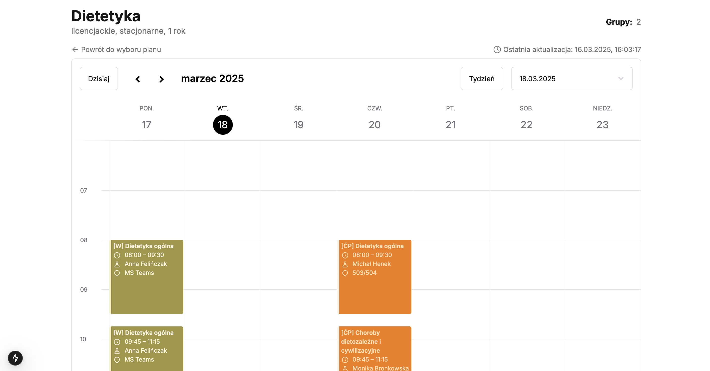 Podgląd aplikacji Easytable
